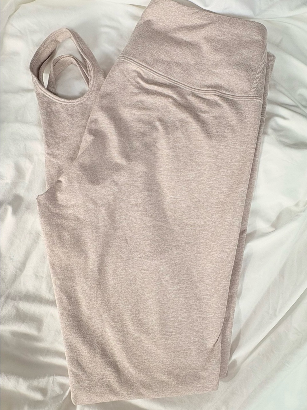 Old Navy Leggings Size L High Waisted Performance Stirrup Tan Pants Soft
